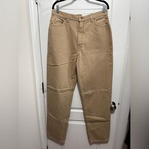 Lands End Women’s Tan Denim Jeans Sz 14T X 34 Relaxed Fit Minimalist Neutral NWT